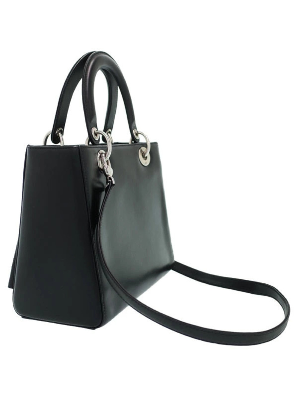 Dior Cannage Lady  Christian  bag Quilted 2way Black